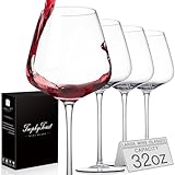 Extra Large 32oz Wine Glasses Set of 4 - Hand Blown Red Wine Glasses With Long Stem - Crystal Giant Burgundy Red Wine Glasses Clearer, Thin, Gift Packaging for Mothers Day, Wedding,Birthday
