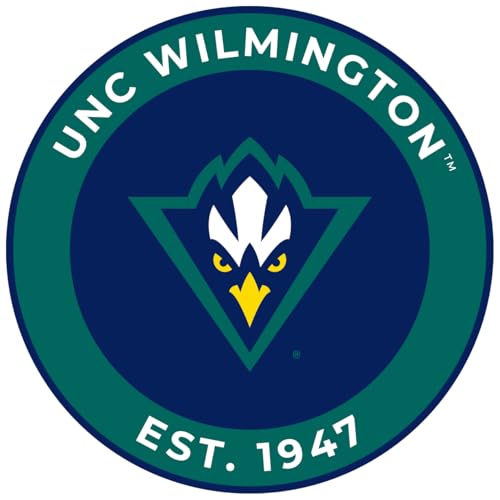 North Carolina Wilmington Seahawks Round Vinyl Decal Sticker Officially Licensed Collegiate Product 8-Inch