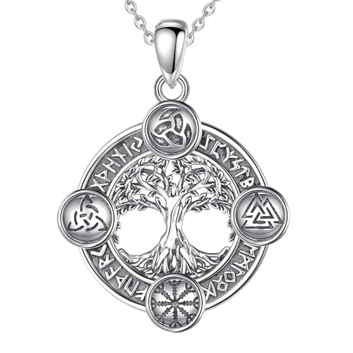 Pendentif nœud celtique Hexe pour homme, collier Yggdrasil style viking