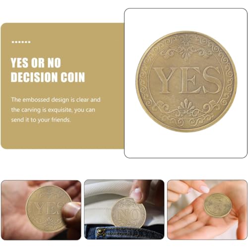 SIRLOMU 1 Stück Ja-Nein-Herausforderungsmünze Stereo-Prägemuster Gedenkmünze, Sammlermünze, Spielmünze mit Aufbewahrungsbox (Bronce)