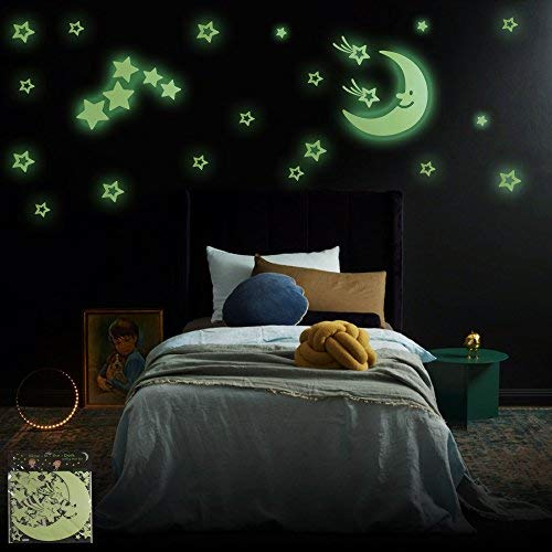 Glow in the Dark Stars | Largest, Brightest - Most Durable Set of Glowing Stars | 103 Stars, Extra-Large Moon, Shooting Stars, Comets, Clouds | Create a Starry Night | for Children of All Ages