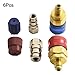 KoiLykke R134A Air Conditioner Quick Coupler Adapters for Car A/C - Blue Low Side and Red High Side with 180° Connection, 14mm/17mm