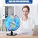 KISEER Rotating World Globe 10 Inch Spinning Earth Globe with Stand for Kids Learning Geography Classroom Education or Office Home Decorations