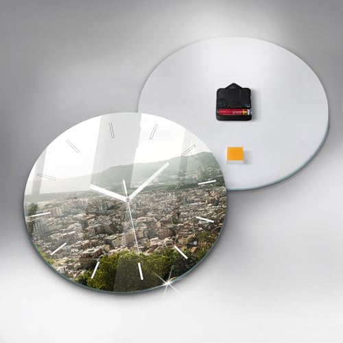 Horlogerie moderne Wallfluent de qualité supérieure avec panorama de Barcelone - 5