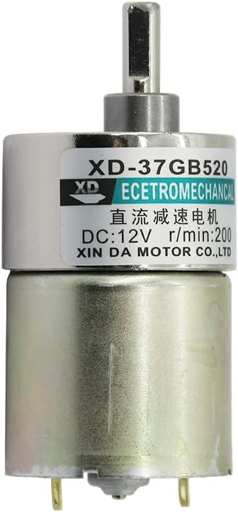 Micro Brush DC Motor 12V Low Speed Ma Da 24V Speed Regulating Motor Slow Gear Reducer Motor Permanent Magnet IE 2 37GB520 10W - (Speed(RPM): 200 Rpm, Voltage(V): 24V)