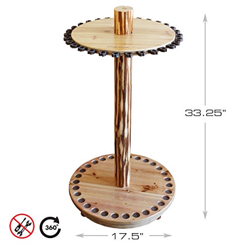 Rush Creek Creations Round Spinning 30 Fishing Rod Rack - Easy Assembly - 360 Degree Rotation #TOP1