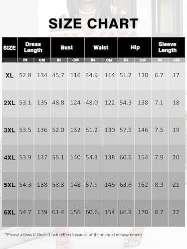 Image of Plus Size Maxi Dress for Women Short Sleeve V Neck Casual Loose Sundress with Pockets