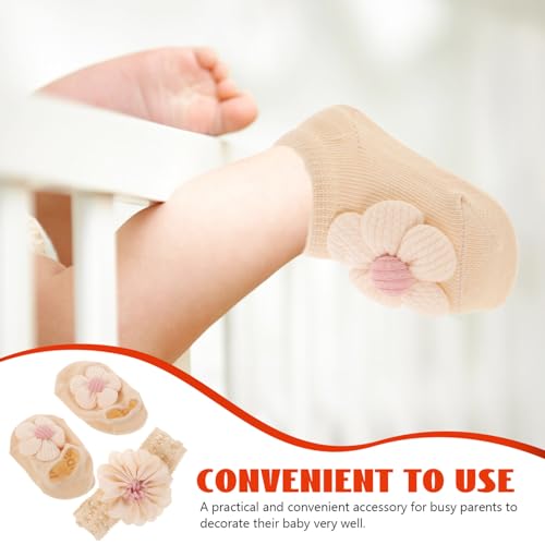 SAFIGLE 1 Conjunto De Meias Para Bebês Com Faixa De Cabelo E Meias Para Recém-Nascidos Presente De P