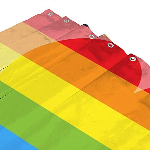 Rideau de douche multicolore 152x182 cm avec crochets de salle de bain