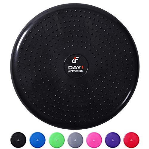 Inflatable Wobble Cushion with Pump by Day 1 Fitness - 13" Black