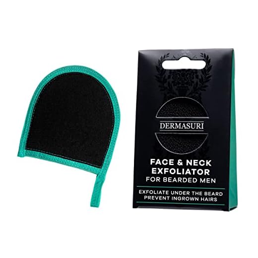Dermasuri Beard Scrub and Body Scrub Mitt for Deep Exfoliation​ - Part of a Skincare Kit for Bearded Men - Cleanse Skin & Brush Away Ingrown Beard Hair - Shaving and Grooming Accessories for Men