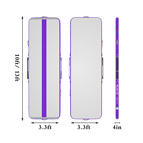 Welandfun Air Mat Tumble Track 10Ft/13Ft/16Ft/20Ft Inflatable Gymnastics Tumbling Mat 4/6/8 Inchs Thickness Mats For Home Use/Gym/Yoga/Training/Cheerleading/Outdoor/Beach/Park Wih Electric Air Pump #TOP1