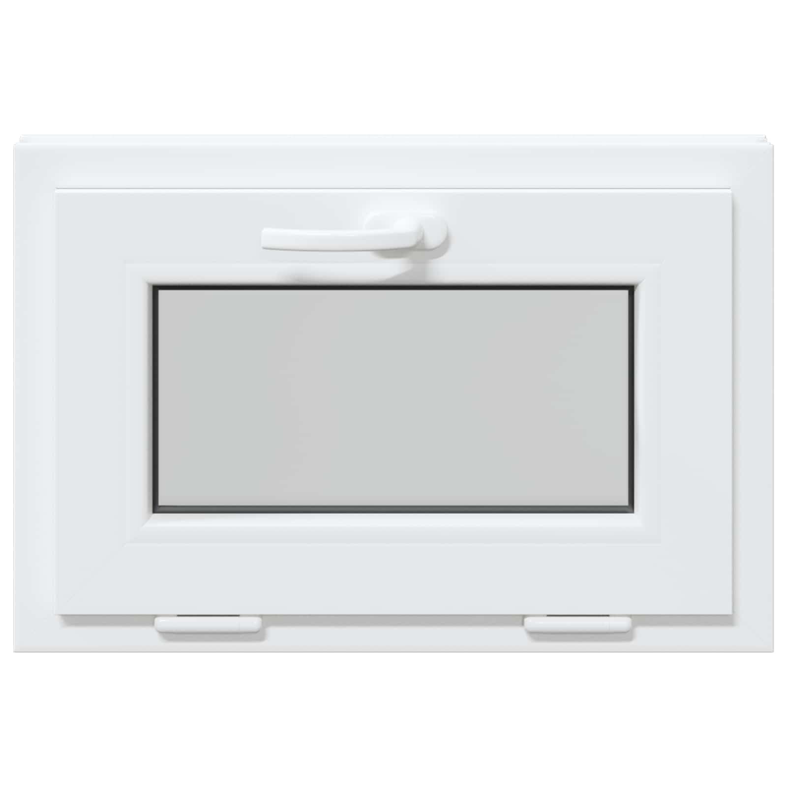 vidaXL Ventana de sótano RISOR 60 x 40 cm PVC y Vidrio Blanco, Diseño Moderno de sótano, instalación de Ventanas rectangulares, PVC Duradero para luz y ventilación