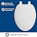 Mayfair Sculptured Ivy Toilet Seat, Easy Clean Hinges with Durable Wood Seat, Made in USA, Elongated, White