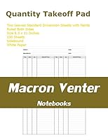 Quantity Takeoff Pad: 150 Standard Dimension Sheets with Feint - Side Bound 1712469401 Book Cover
