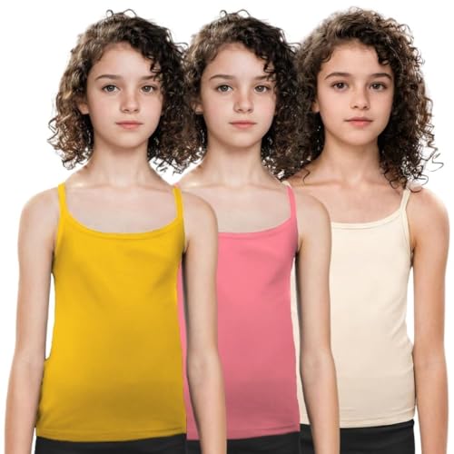 Image of Adira | Cotton Camisole for Beginners | Beginners Cami for Puberty | Flat Padding for Nipple Coverage | Confidence for School & Home | Soft Stretchy Cotton | Pack of 3