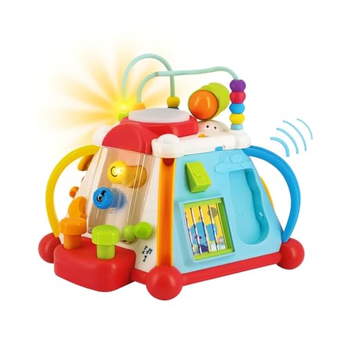 HOLA - Centro de Actividades para Bebes - Parque Infantil Multiactividad - con Luces y Sonidos - Juguete Musical para Bebes +6 Meses - Regalo Bebe - Gimnasio Infantil para el Desarrollo y Aprendizaje