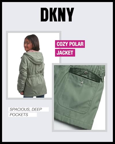 DKNY Girls' Jacket - Cozy Polar Fleece Lined Full Zip Up Jacket with Side Pockets - Athletic Jackets for Girls (7-16)4