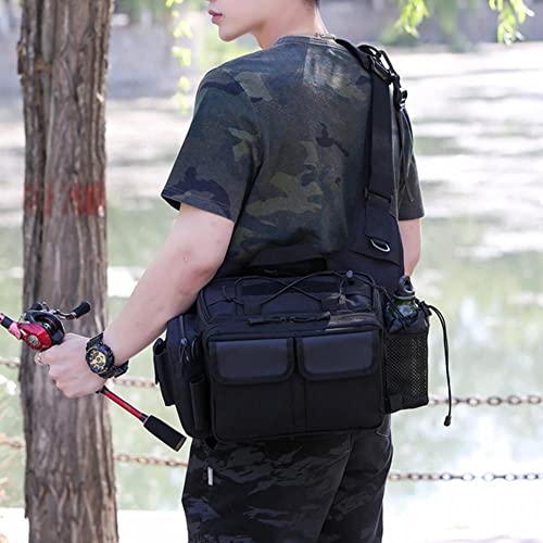 Milky Way Sac de pêche étanche avec support de canne à pêche pour camping, randonnée, extérieur, Noir , Taille unique - Image 3