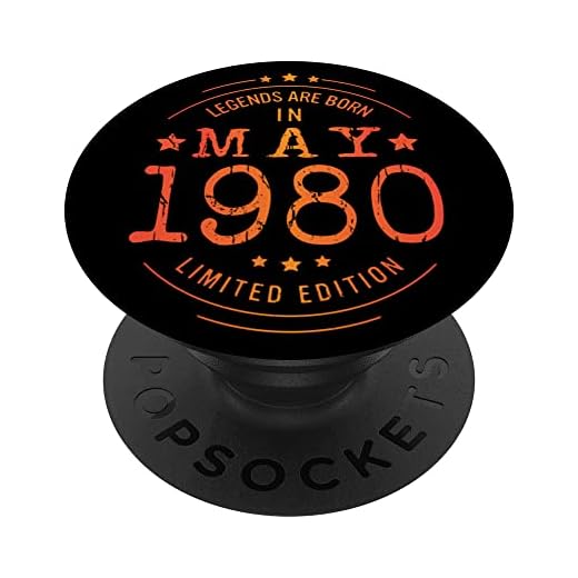 Cumpleaños Mayo 1980 Edición Limitada Regalo Legend May PopSockets PopGrip Intercambiable