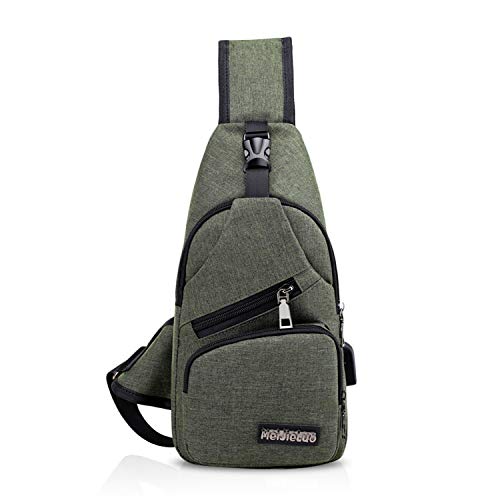 FANDARE Zaino Monospalla Unisexe Borsa a Tracolla Uomo Donna Borsa Sportiva Sling Bag, per Trekking/Ciclismo/Libri/Viaggio/Sports/Alpinismo Verde