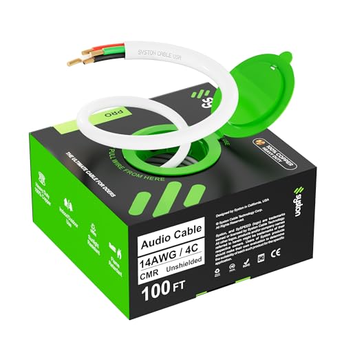 Câble audio 14/4 pour haut-parleur SYSTON 14 AWG cuivre sans oxygène