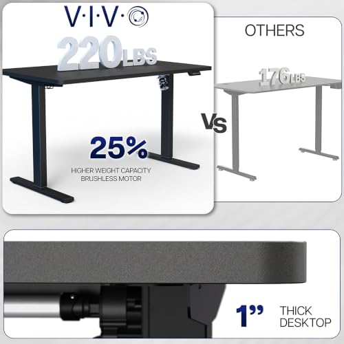 Image of VIVO Electric 43 x 24 in Standing Desk, Memory Height Adjustment, 1B Series, Holds 220 lbs, One-Piece Black Top, Gray Frame, DESK-KIT-1G4B