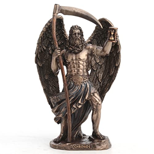 Image of Veronese Design 7 1/4 Inch Tall Chrono The Greek God of Time Cold Cast Resin Bronze Finish Sculpture