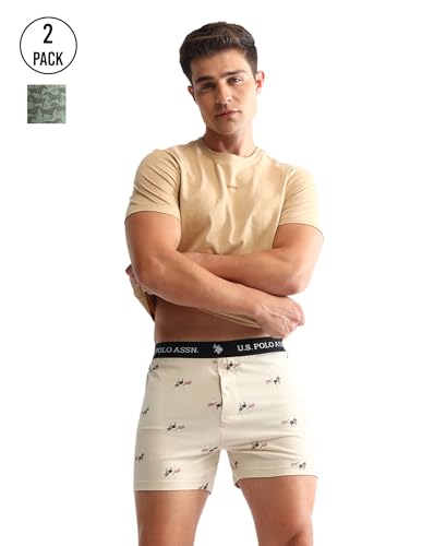 Image of U.S. Polo ASSN. Mens OEX09 Comfort Regular Fit Solid Boxers - Pack of 2