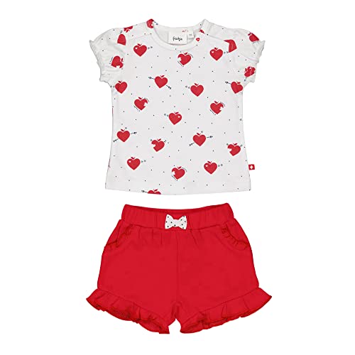 Feetje Baby-Mädchen Set - T-Shirt+Shorts, weiss-rot, 62