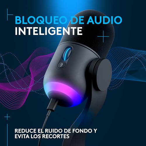 Logitech G Yeti GX | Micrófono dinámico RGB LIGHTSYNC gaming y streaming, supercardioide, Plug and Play USB, PC/Mac – Negro 6