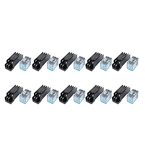 Relés de potencia de 8 pines Cryfokt de alta eficiencia con base pack de 10 para control eléctrico