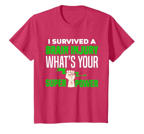 I Survived Brain Injury Awareness, TBI, Brain Injury Survivor T-Shirt, Youth, Red Heather, 4T