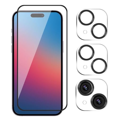 Image of Premium Tempered Glass Screen Protector with Camera Lens Protector for iPhone 15 - Ultra-Clear, Anti-Scratch, Easy Installation
