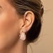 KissYan Acrylic Teardrop Earrings for Women, 14K Gold Plated Resin Chunky Hoop Earrings, Lightweight Hollow Open Drop Hoops Translucent Hypoallergenic Vintage Fashion Jewelry Gifts (Pink)