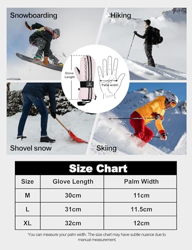KUTOOK Ski Mittens Snowboard Wrist Guard Gloves