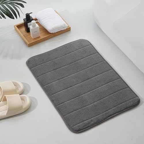 NiuLumea HOME-for - Tapete de baño de forro polar coral suave, 34 x 20 pulgadas, absorbente, antideslizante, para ducha y bañera, lavable a máquina
