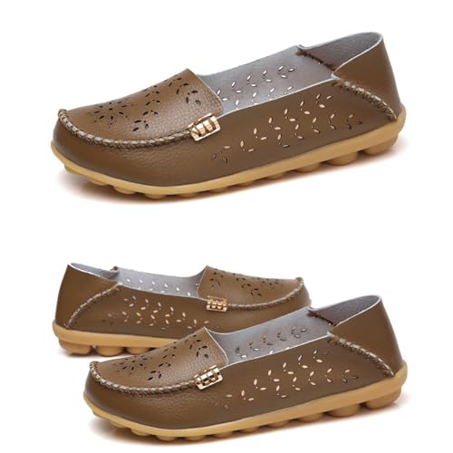 Womens Comfort Walking Cute Flat Loafer Ballet Flats Shoes Cute Penny Loafer Slip On Walking Driving Shoes with Diamond Eyelets3