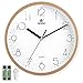 Laigoo 10 Inch Modern Wall Clock Decorative Non-Ticking - Silent Quartz Movement Battery Operated Analog Clock Round for Bedroom, Home, School, Office(Gold)