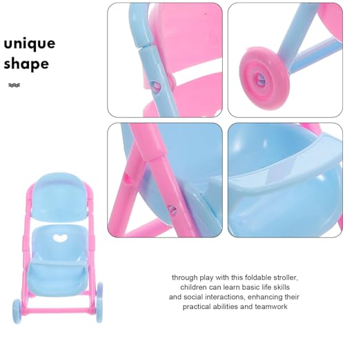Toyvian 2 Stück Kinderwagen Puppenwagen Puppenzubehör Puppenbuggy Puppenwagen Buggy Puppenkinderwagen Puppenwagen Kutsche Puppen Travel System Kunststoff – Bild 4