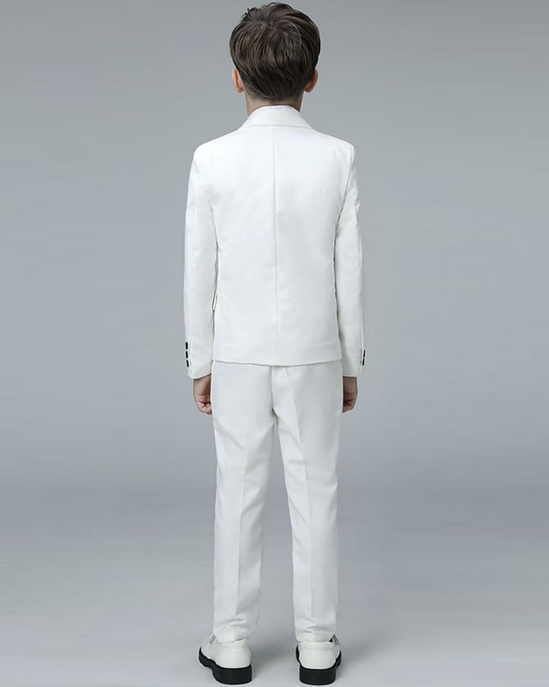 2 Piece Boy Suit Double Breasted Kid Suit for Boys Slim Fit Boys Tuxedo Formal Outfit Jacket Pants Set Wedding Prom