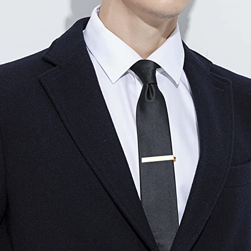Roctee Gold Tone Tie Clips for Men, 3 Pack Classic Style Mens Necktie Tie Bar, Simple Ties Clips Clasps Pinch Bars Pins Clips for Regular Ties Best Xmas Father Boyfriend Gifts