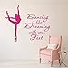 Girl Room Ballet Dancer Wall Decal Dancing is Like Dreaming with Your Feet Dance Wall Sticker Living Room Dance Room Mural Bedroom Wall Art Decor TM-79 (Blush Pink)