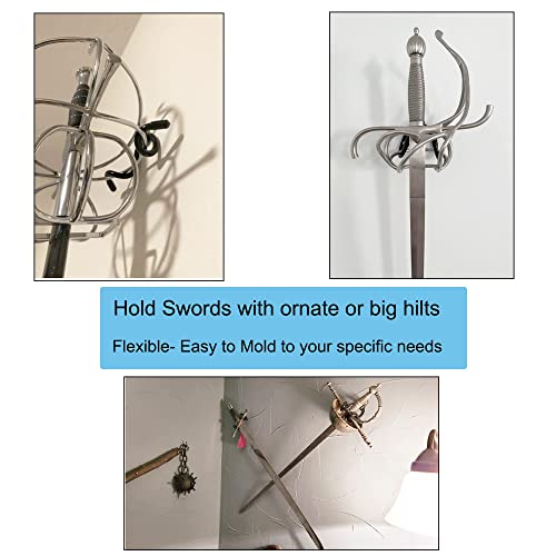 Yyst Mini Adjustable Sword, Wall Hook Display Hanger Wall Mount For Sword,Dagger,Axe,Keyblade, Etc-4/Pk- No Sword-Vertical Display #TOP6