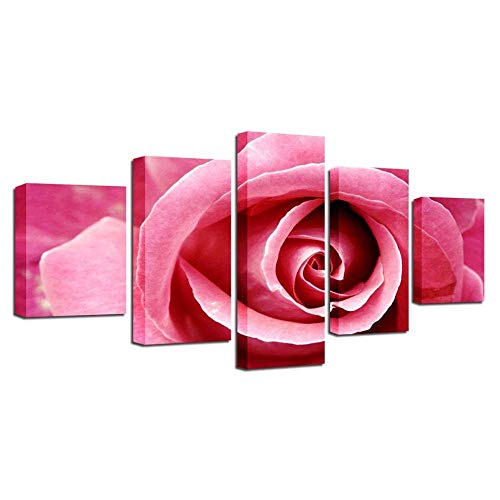 Impression sur toile rose rose 5 pièces image murale HD