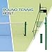 Otoolling Round Tennis Posts with Net Crank Outdoor Heavy Duty Professional Green Tennis Permanent Court Kit for Net Quick Fixation System Equipped with a Cable Reel