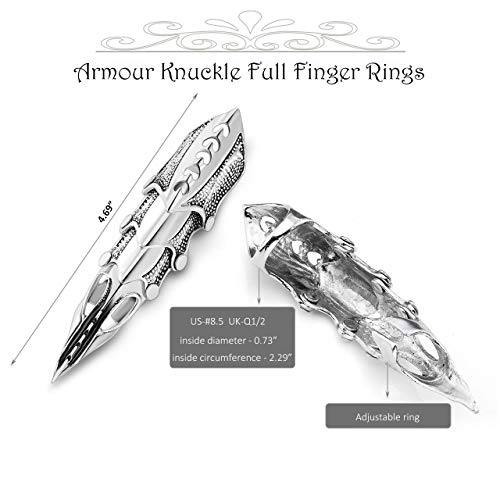 Piercingj Men's Knuckle Joint Full Finger Double Ring Punk Rock Gothic Hinged Activity Rings Halloween Cosplay Costume Accessories Jewelry #TOP5