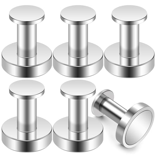 Buelkmag Magnetic Hooks for Cruise Cabins, Silver 150lb Extra Strong Heavy Duty Magnets, Magnetic Coat Hook, Heavy Duty Magnets for Wreath, Classroom, Hanging, Grill, Cruise Ship, Camping, 6Pcs