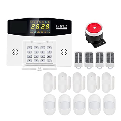 Système de sécurité Domestique Système d'alarme Tuya Smart 4G GSM Alarme antivol 433MHZ Lien de Zone Filaire sans Fil vers caméra IP capteur de Mouvement(W210 Alarm Kit 8)