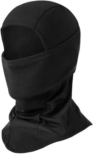 Winter Balaclava, Black, 100% Polyester Microfiber, Unisex, Lightweight, for Skiing, Snowboarding, Cycling and Hiking